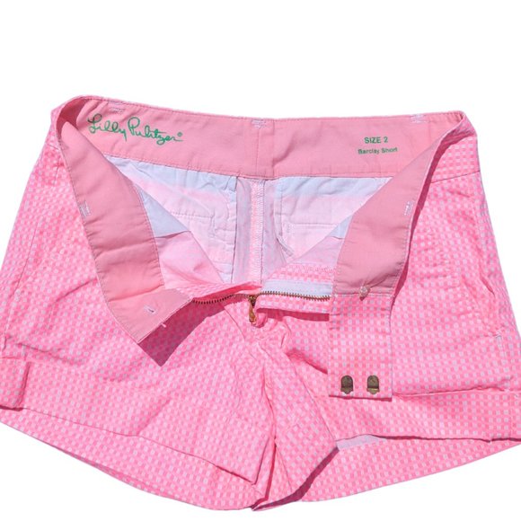 Lilly Pulitzer 'Barclay Short' Sz 2 - Hot Pink & White Plaid MINT CONDITION - Picture 8 of 10